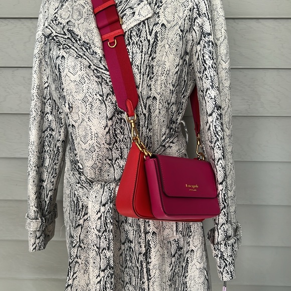 Kate Spade double bag color block crossbody Soffiano leather bag - Picture 2 of 13